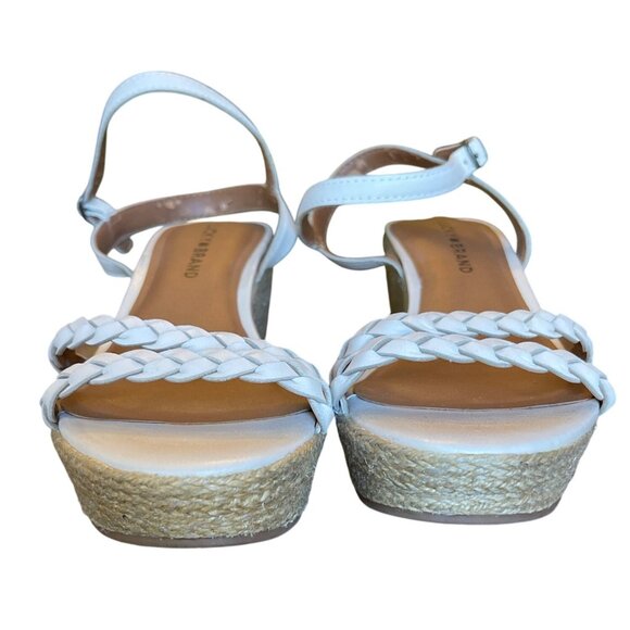 Lucky Brand Women's Espadrille Wedge Double Braided Strap Buckle Cream Size 6 - Picture 2 of 12